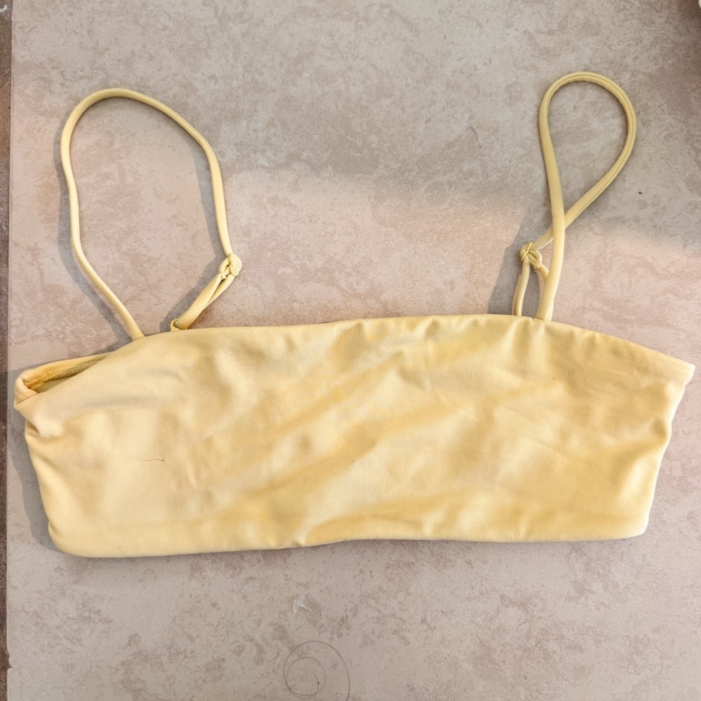 Pacsun / LA Hearts Square Neck Butter Yellow Bikini Top